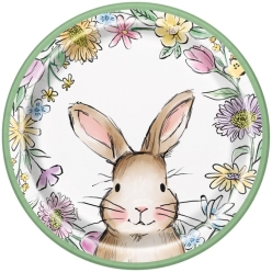Watercolour Easter Bunny Dinner Plates - 8 PK